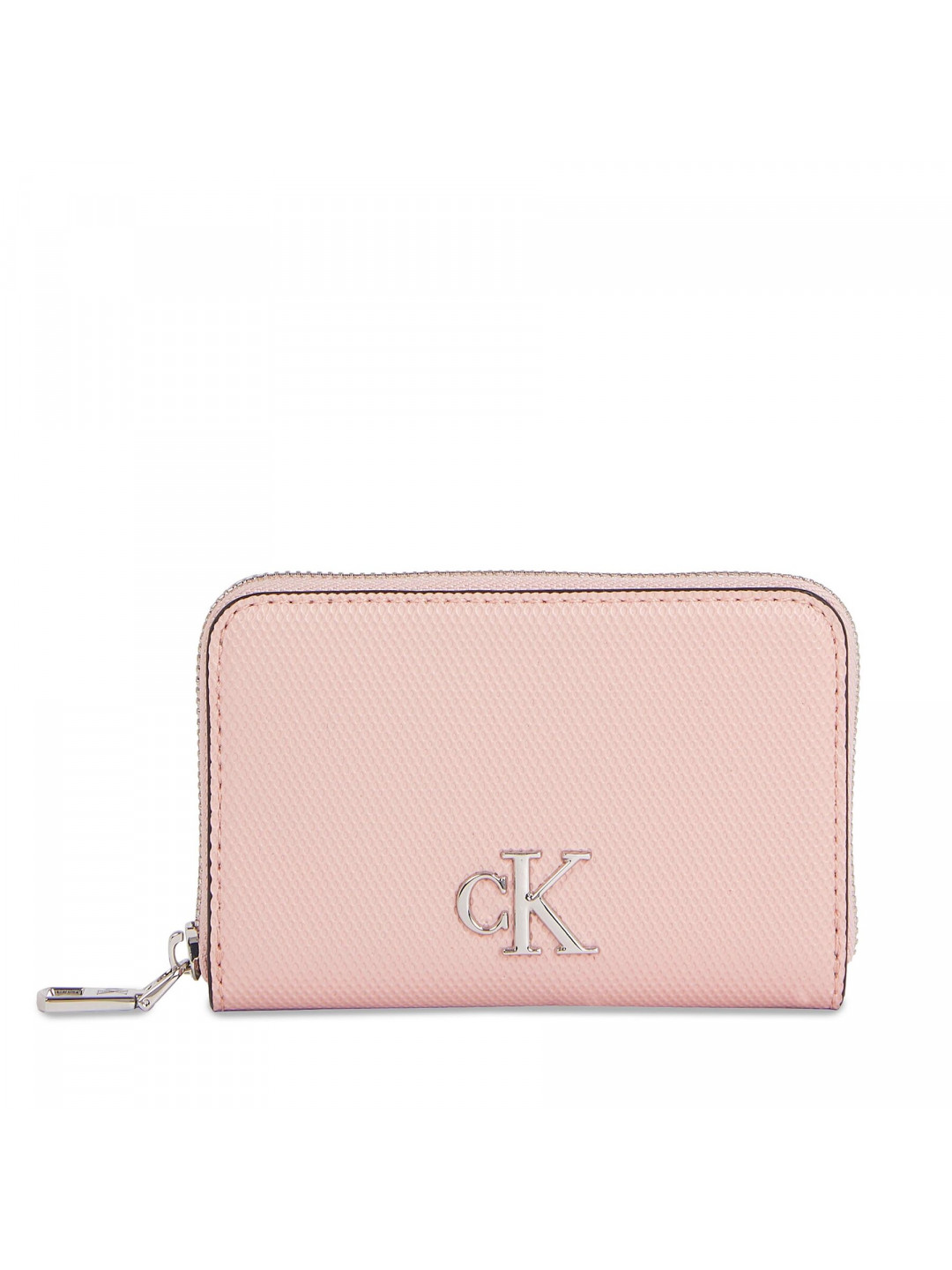 Malá dámská peněženka Calvin Klein Jeans Minimal Monogram M Zip Around T K60K611970 Růžová